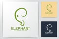 elephant head mono line logo Ideas. Inspiration logo design. Template Vector Illustration. Isolated On White Background