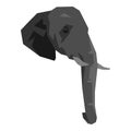 elephant head. monochrome. side view. cartoon flat vector illustration. Royalty Free Stock Photo