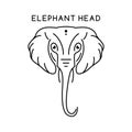 Elephant head outline logo Royalty Free Stock Photo