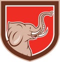 Elephant Head Side Shield Cartoon