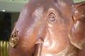 Elephant head statue copper color close up Royalty Free Stock Photo