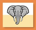 Elephant head vector illustration. Animal world. Isolated flat style elephant head figure on a colored background. Elephant face Royalty Free Stock Photo
