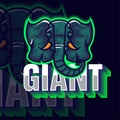 Elephant head vector mascot logo design vector with modern illustration concept style for emblem and tshirt printing. elephant ill Royalty Free Stock Photo