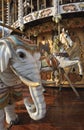 Elephant and horse on fairground carousel