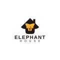 Elephant house vector logo design