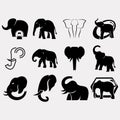 Elephant icon set Royalty Free Stock Photo