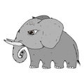 Elephant icon. Vector illustration of cartoon elephant. Hand drawn cute elephant Royalty Free Stock Photo