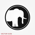 Elephant icon, vector logo line art illustration Royalty Free Stock Photo