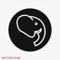 Elephant icon, vector logo line art illustration Royalty Free Stock Photo