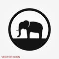 Elephant icon, vector logo line art illustration Royalty Free Stock Photo