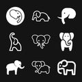 Elephant icon, vector logo line art illustration Royalty Free Stock Photo