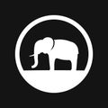 Elephant icon, vector logo line art illustration Royalty Free Stock Photo