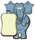 Elephant illustration blank placard.