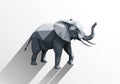 Elephant illustration in low-poly style, composed of geometric shapes. Predominantly Royalty Free Stock Photo