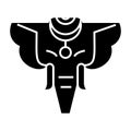 Elephant india icon, vector illustration, black sign on isolated background
