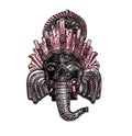 Elephant Indian god Ganesh on white