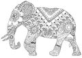 Elephant with Indian patterns Royalty Free Stock Photo