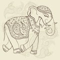 Elephant. Indian style. Royalty Free Stock Photo
