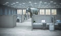 Elephant inside a modern office