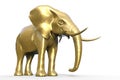 Elephant isolated gold isolated