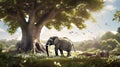 The elephant, with its majestic presence and intelligent nature,