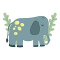 elephant jungle animal wildlife cartoon hand drawn style