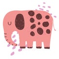 elephant jungle animal wildlife cartoon hand drawn style