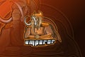 Elephant king e sport logo vector