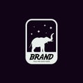 Elephant label logo design template. Design elements for logo, label, emblem, sign. Vector illustration - Vector