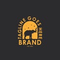 Elephant label logo design template. Design elements for logo, label, emblem, sign. Vector illustration - Vector