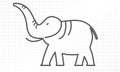Elephant with line art style for your logo or label design. Vector illustration. Royalty Free Stock Photo