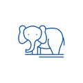 Elephant line icon concept. Elephant flat  vector symbol, sign, outline illustration. Royalty Free Stock Photo