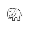 Elephant line icon, outline vector sign