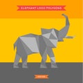 Elephant logo with reflux and low poly geometry