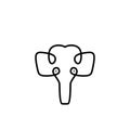 Elephant logo vector with line art style. Icon template isolated on white background. Royalty Free Stock Photo