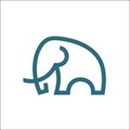 Elephant logo vector monoline art illustration