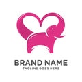 Elephant love logo Royalty Free Stock Photo