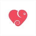 Elephant and love logo icon design Royalty Free Stock Photo