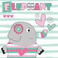 Elephant love vector illustration Royalty Free Stock Photo