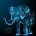 Elephant low poly blue Royalty Free Stock Photo