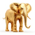 Elephant made from gold, golden elephant