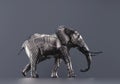 Elephant made of metal plates. Be different and mindset concept