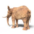 Elephant Made Of Rock In White Background Royalty Free Stock Photo