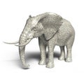 Elephant Made Of Stone In White Background Royalty Free Stock Photo