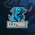 Elephant mascot logo design vector with modern illustration concept style for badge, emblem and tshirt printing. angry elephant