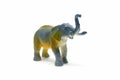 Elephant model on white background, animal toys plastic