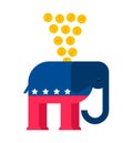 Elephant moneybox Republican party USA. Vector illustration Royalty Free Stock Photo