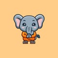 Elephant Monk Cute Creative Kawaii Cartoon Mascot