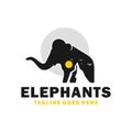 elephant mountain vector illustration logo