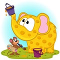 Elephant and Mouse artist Royalty Free Stock Photo